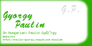 gyorgy paulin business card